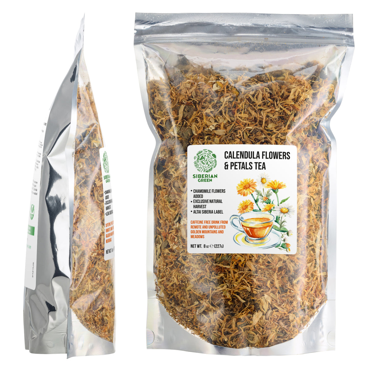 Tè ai fiori di calendula siberiana con il 10% di fiori di camomilla pura