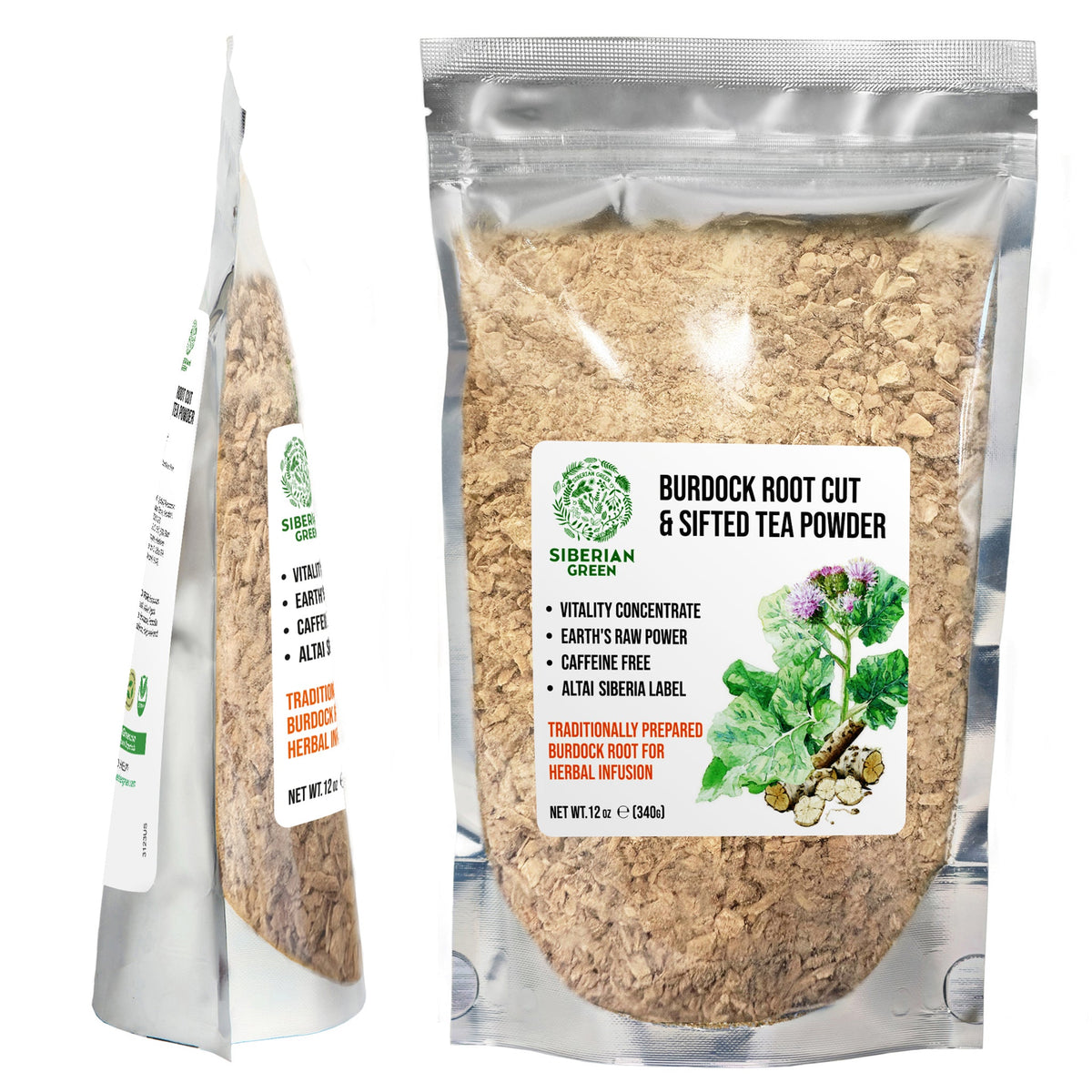 Thé à base de racine de bardane de Sibérie, coupée et tamisée en poudre grossière, 340 g (12 oz) – Détoxification traditionnelle pour la peau et les cheveux – Arctium lappa