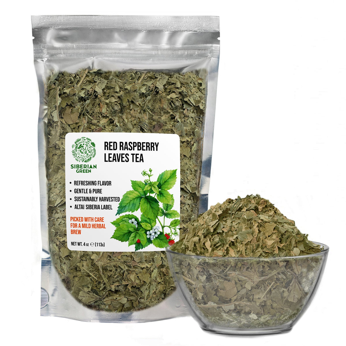 Tè alle foglie di lampone rosso siberiano 113 g - Tisana per il benessere delle donne, la digestione, il relax e l'equilibrio quotidiano - Europa
