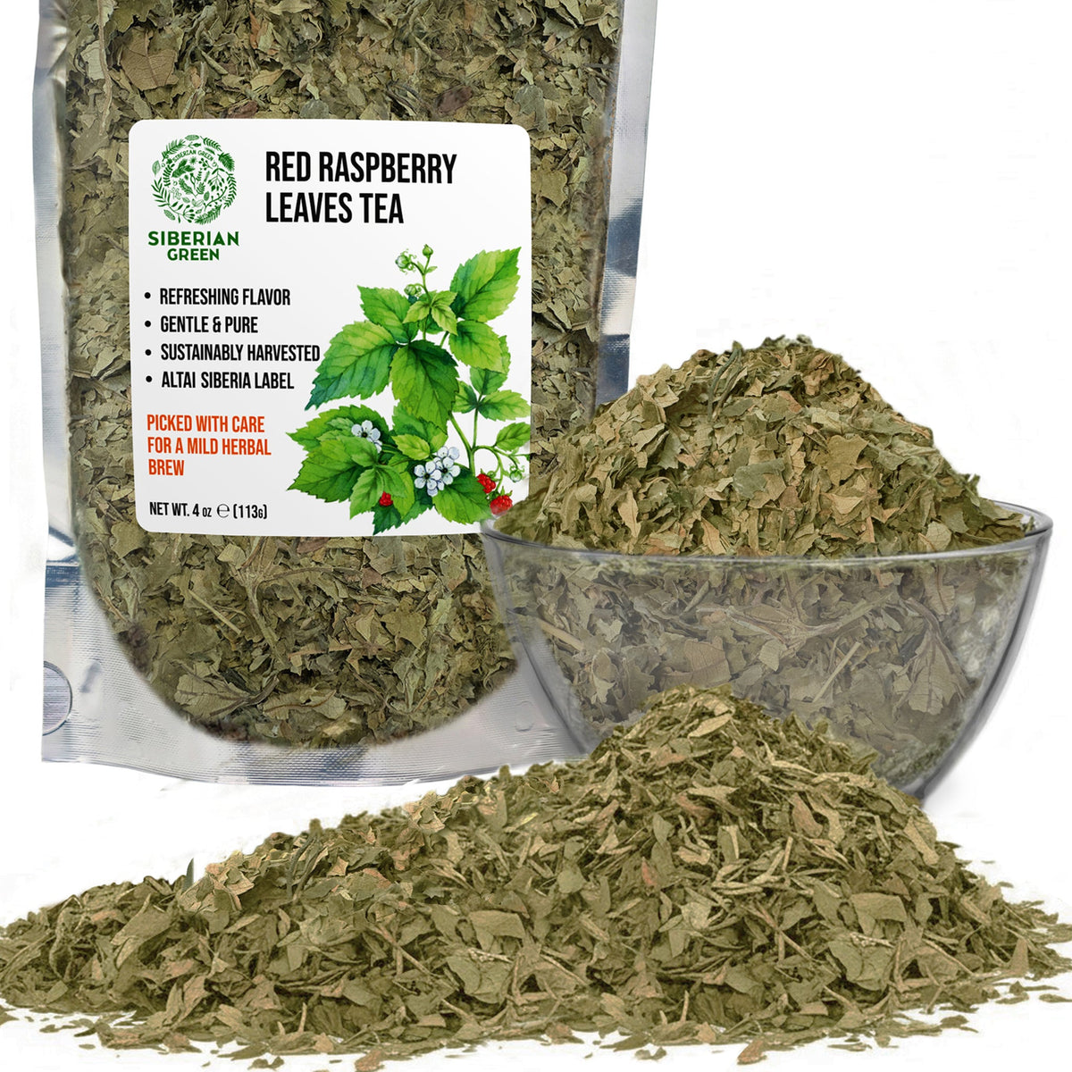 Tè alle foglie di lampone rosso siberiano 113 g - Tisana per il benessere delle donne, la digestione, il relax e l'equilibrio quotidiano - Europa