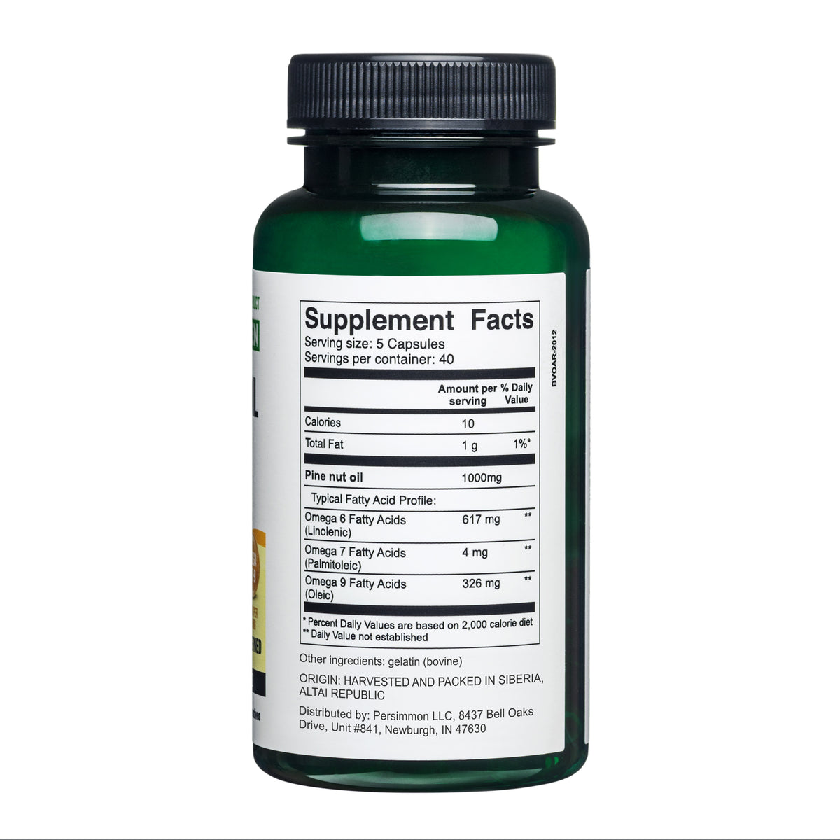 Siberian Pine Nut Oil Capsules – 200 Softgels | Wild Harvested & Cold Pressed