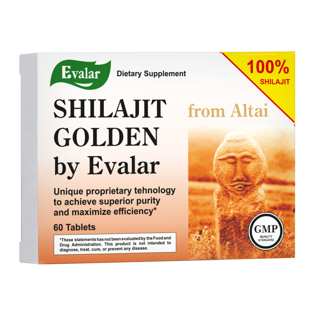 Evalar Shilajit Gold Mumijo Resin - 60 Capsules | Pure Altai Mumiyo