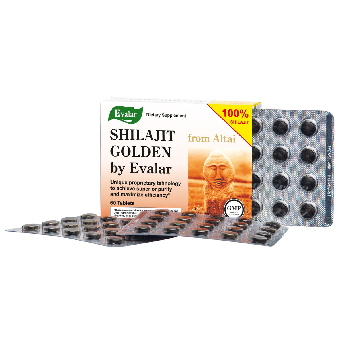 Evalar Shilajit Gold Mumijo Resin - 60 Capsules | Pure Altai Mumiyo