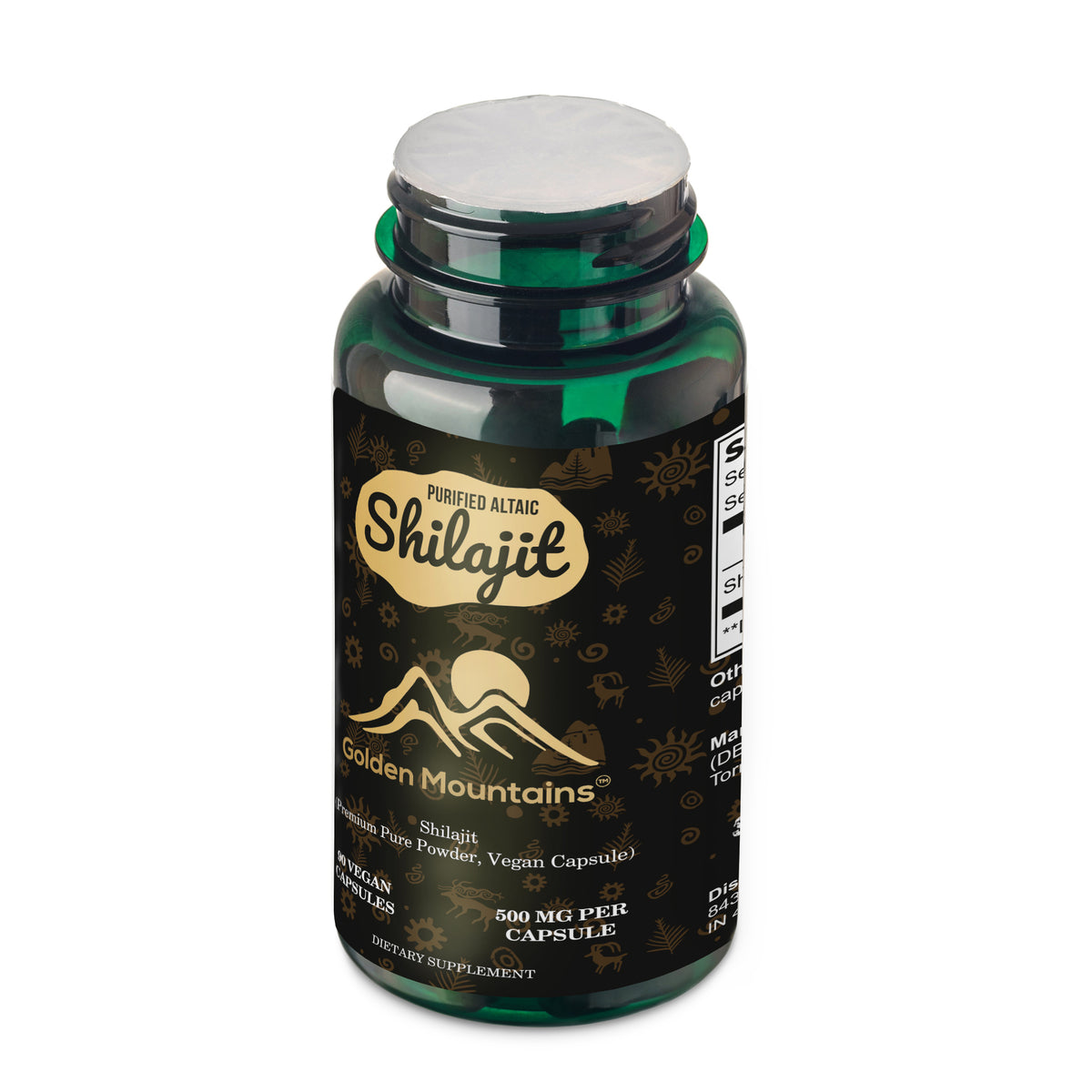 Golden Mountains Shilajit Vegan Capsules - 500mg | 90 Count