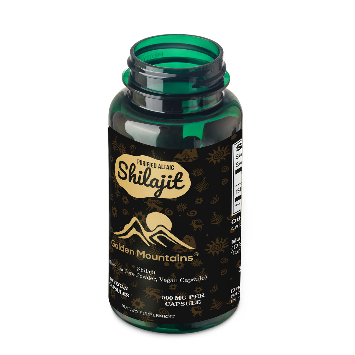 Golden Mountains Shilajit Vegan Capsules - 500mg | 90 Count
