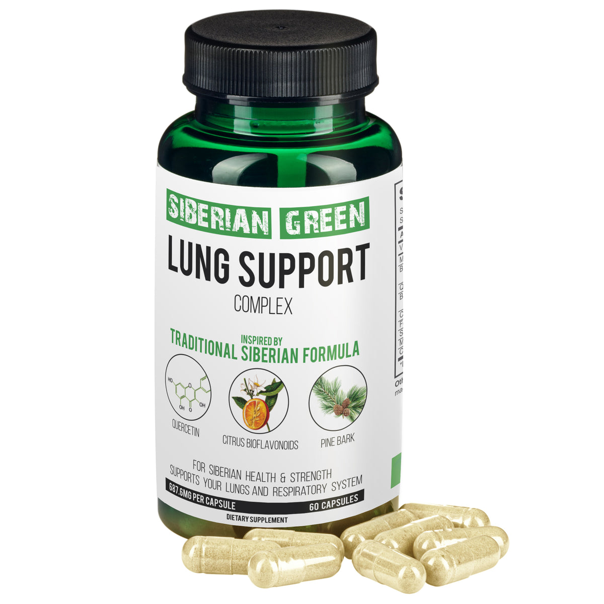 Herbal Lung Support - 60 Kapseln | Quercetin, Pinienrinde, Citrus Bioflavonoide von Siberian Green