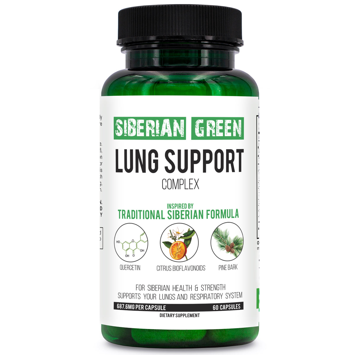Herbal Lung Support - 60 Kapseln | Quercetin, Pinienrinde, Citrus Bioflavonoide von Siberian Green