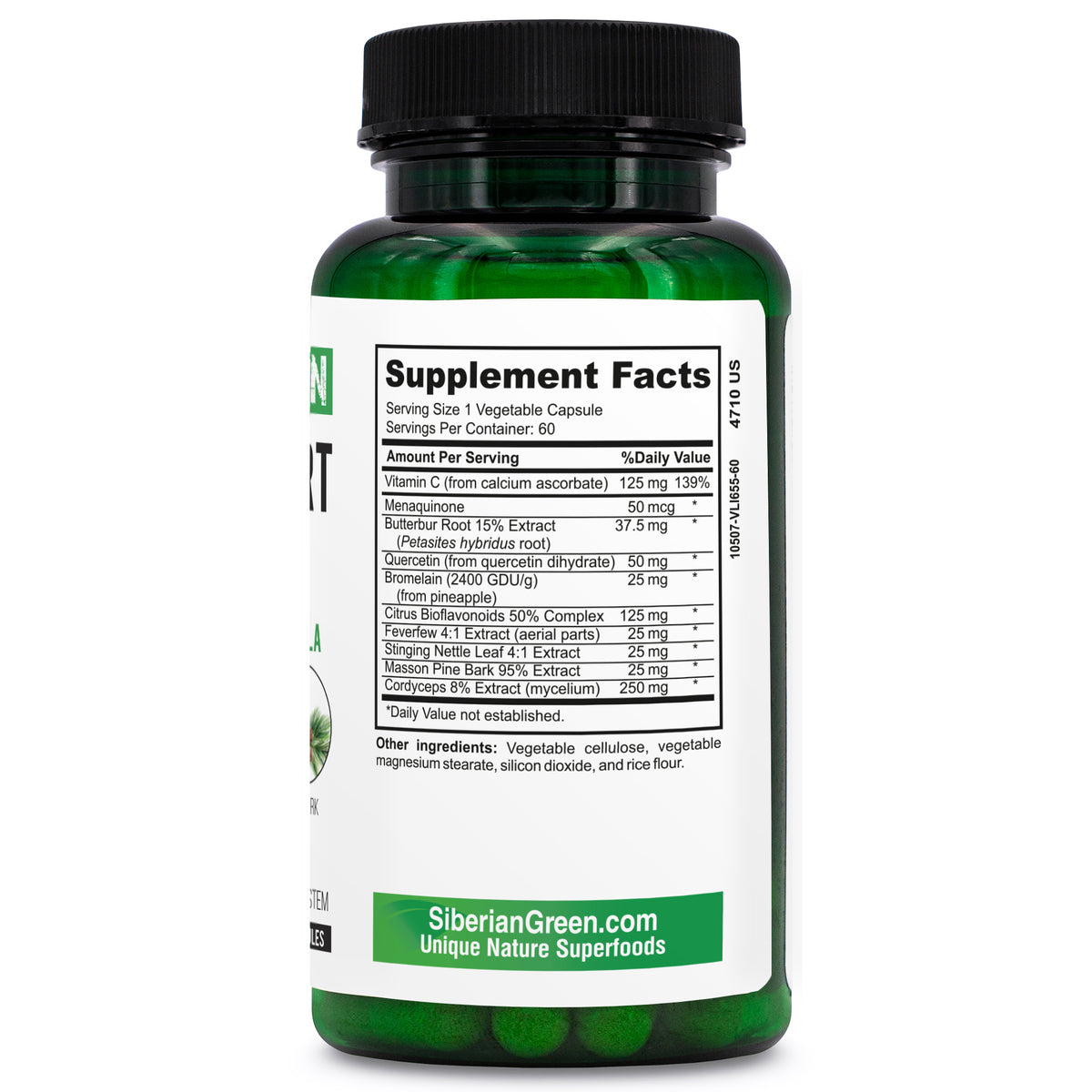 Herbal Lung Support - 60 Kapseln | Quercetin, Pinienrinde, Citrus Bioflavonoide von Siberian Green