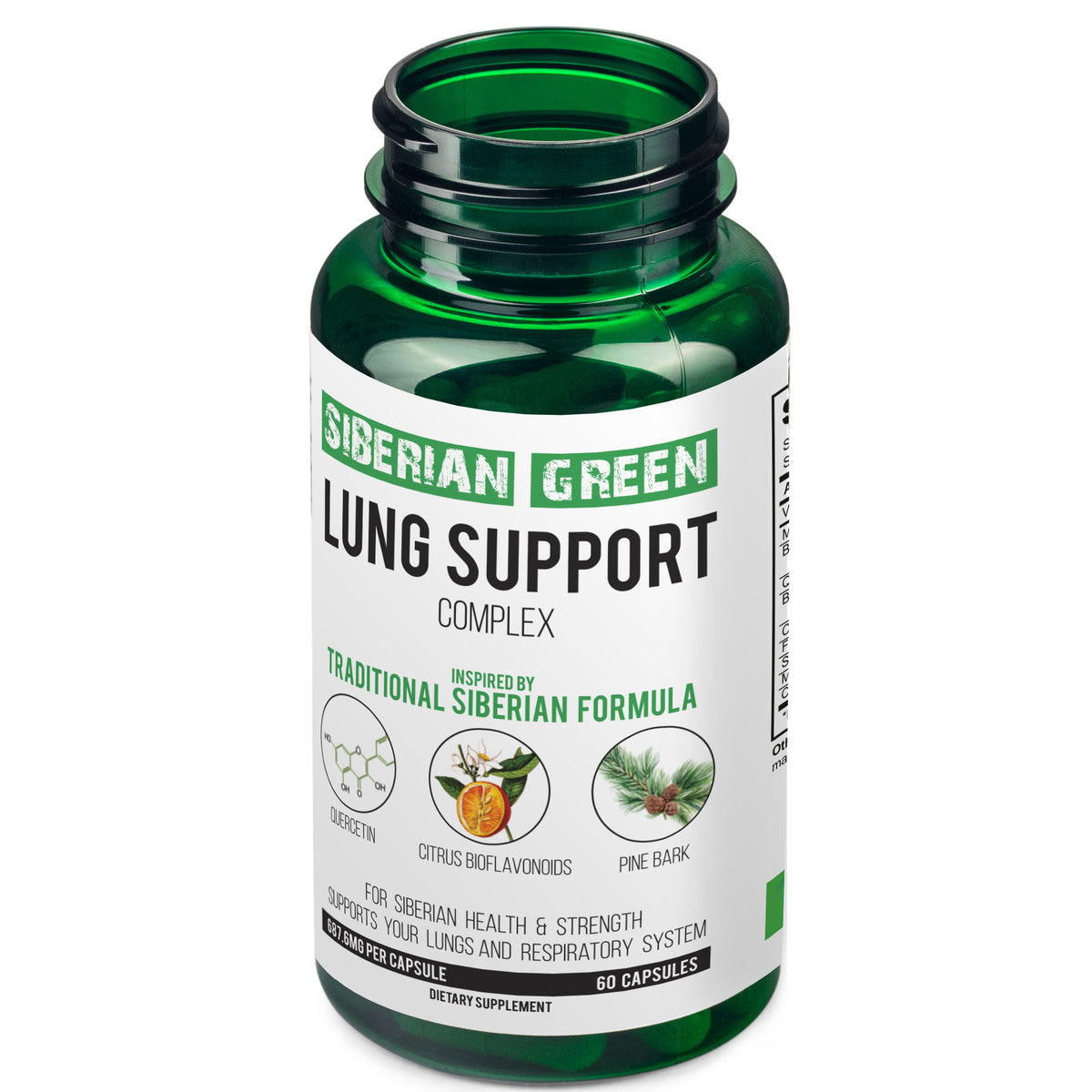 Herbal Lung Support - 60 Kapseln | Quercetin, Pinienrinde, Citrus Bioflavonoide von Siberian Green
