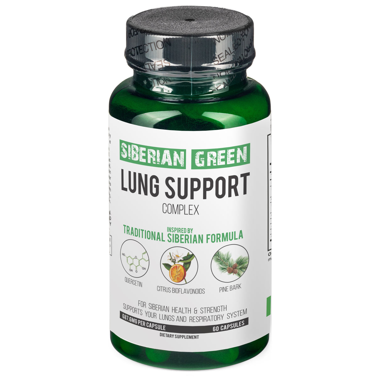 Herbal Lung Support - 60 Kapseln | Quercetin, Pinienrinde, Citrus Bioflavonoide von Siberian Green