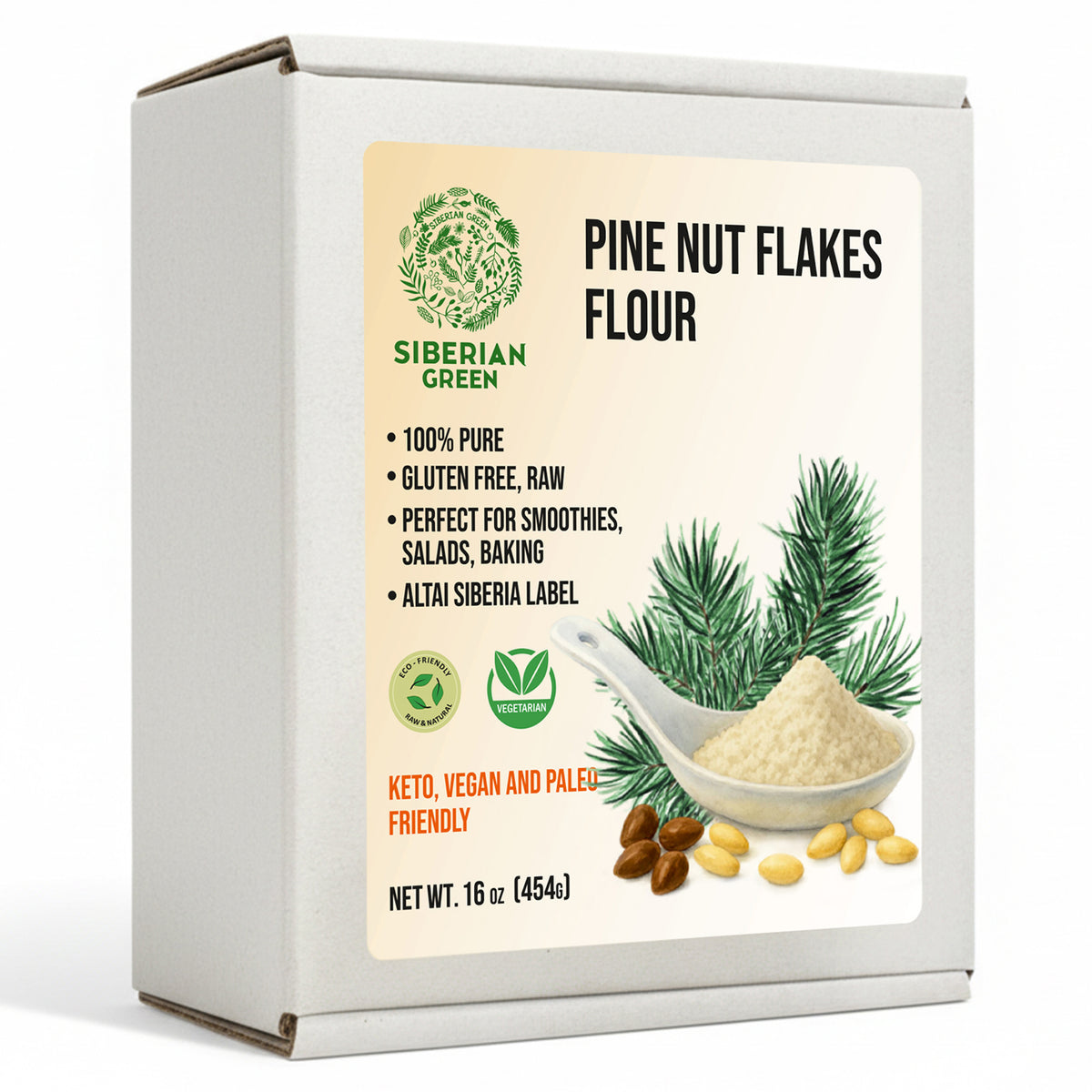 Siberian Pine Nut Powder – 454g | Organic Pine Nut Flour from Altai