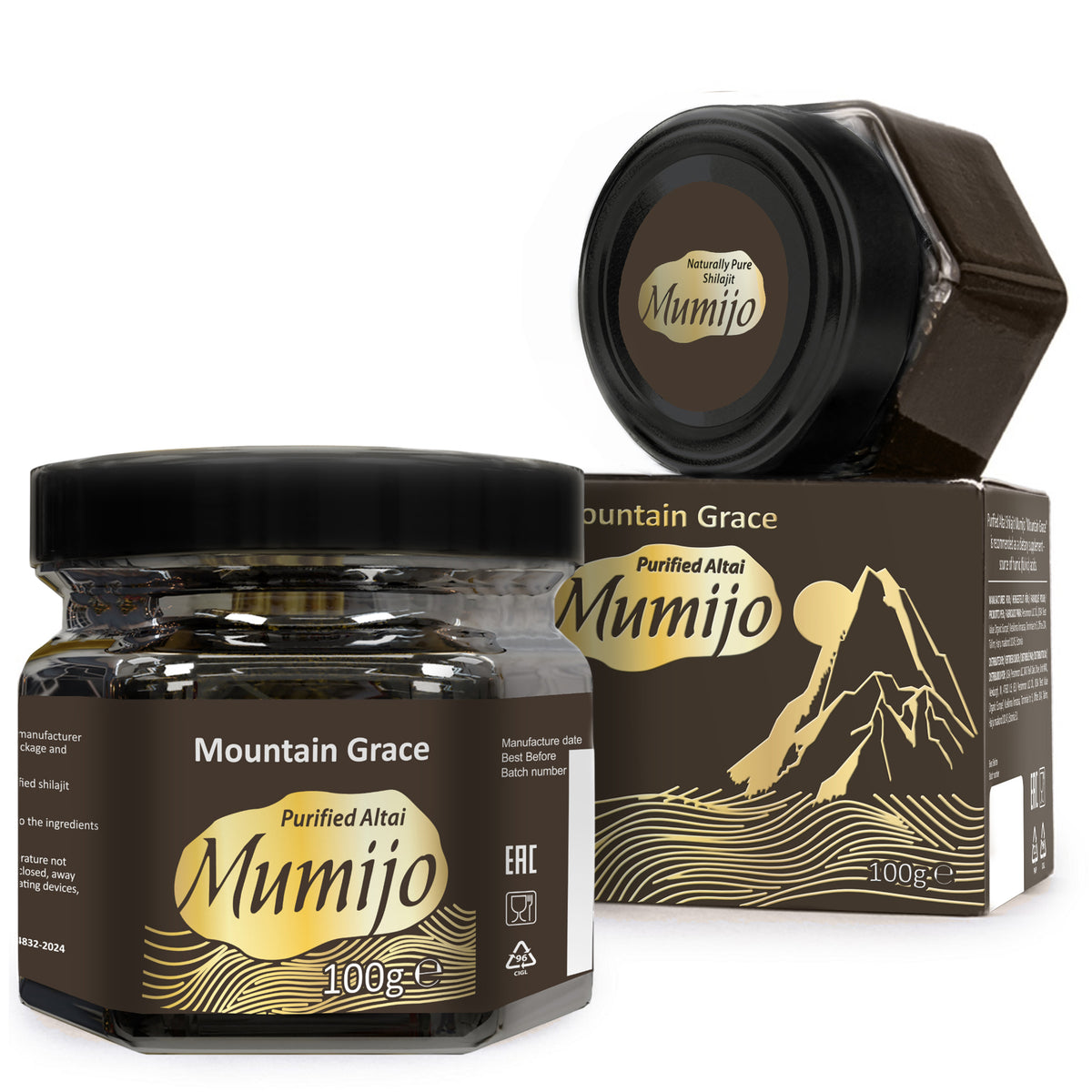 Résine de Shilajit de Sibérie - Altai Mumijo pour des solutions de santé améliorées | 100 gm