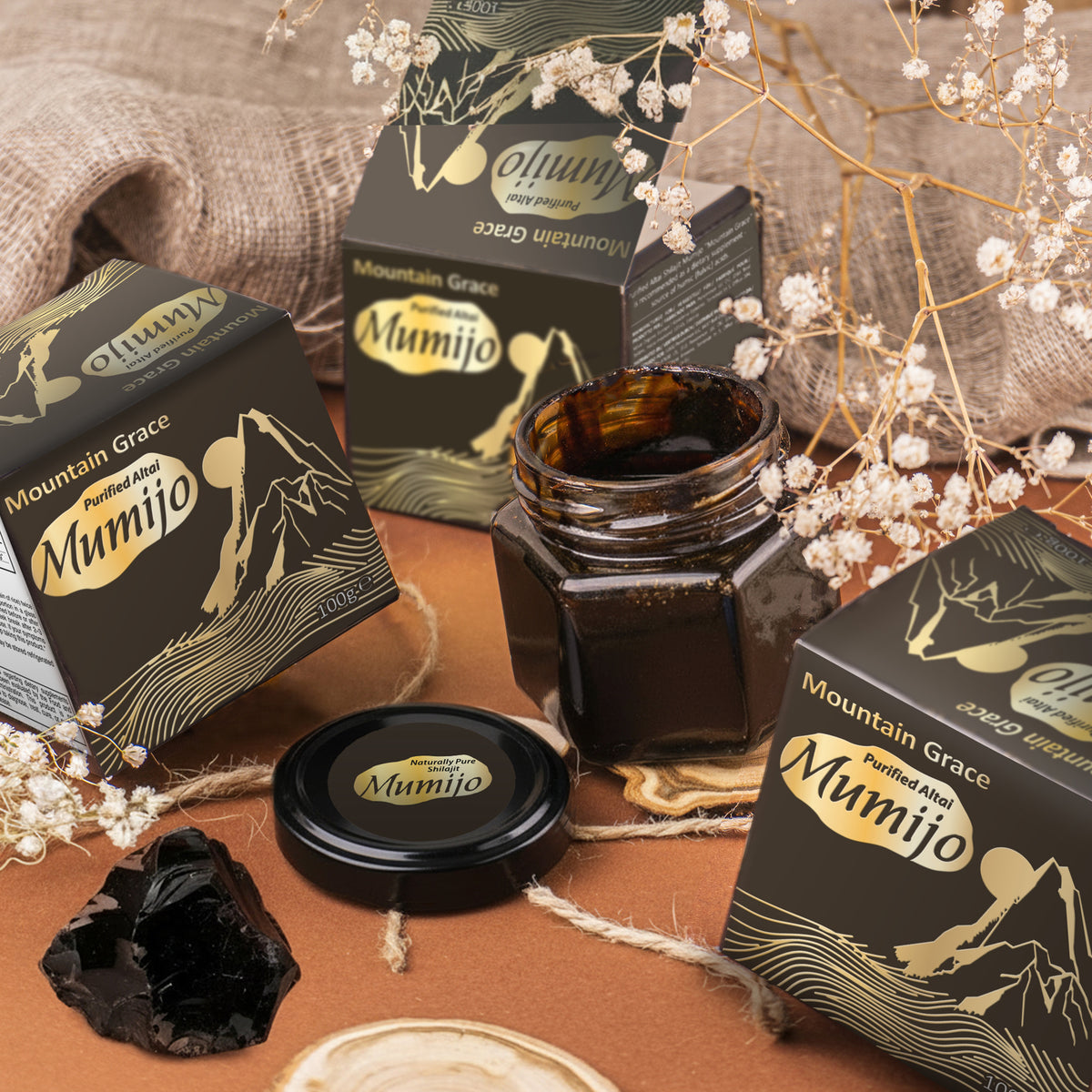 Résine de Shilajit de Sibérie - Altai Mumijo pour des solutions de santé améliorées | 100 gm
