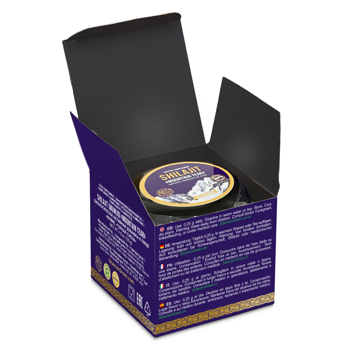 „Mountain Tear“ Altai Pure Premium Shilajit-Harz – 120 g natürliche Lebenskraft
