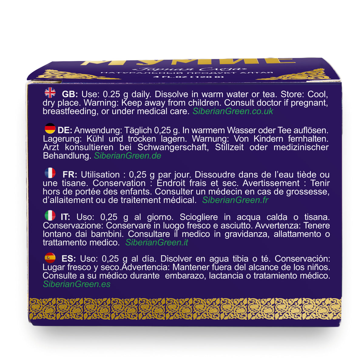 „Mountain Tear“ Altai Pure Premium Shilajit-Harz – 120 g natürliche Lebenskraft