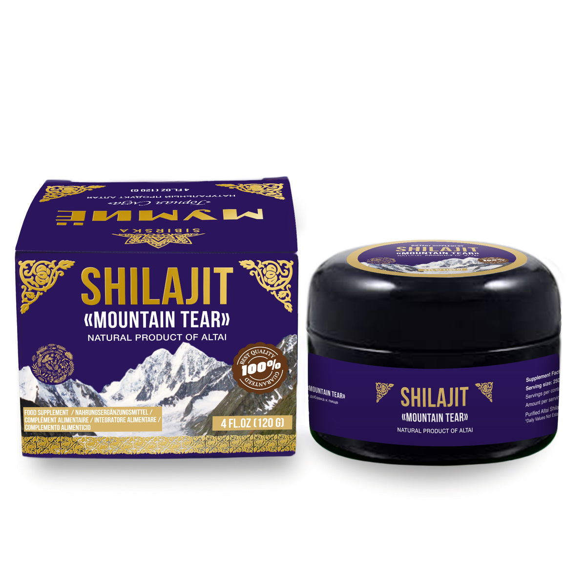 „Mountain Tear“ Altai Pure Premium Shilajit-Harz – 120 g natürliche Lebenskraft