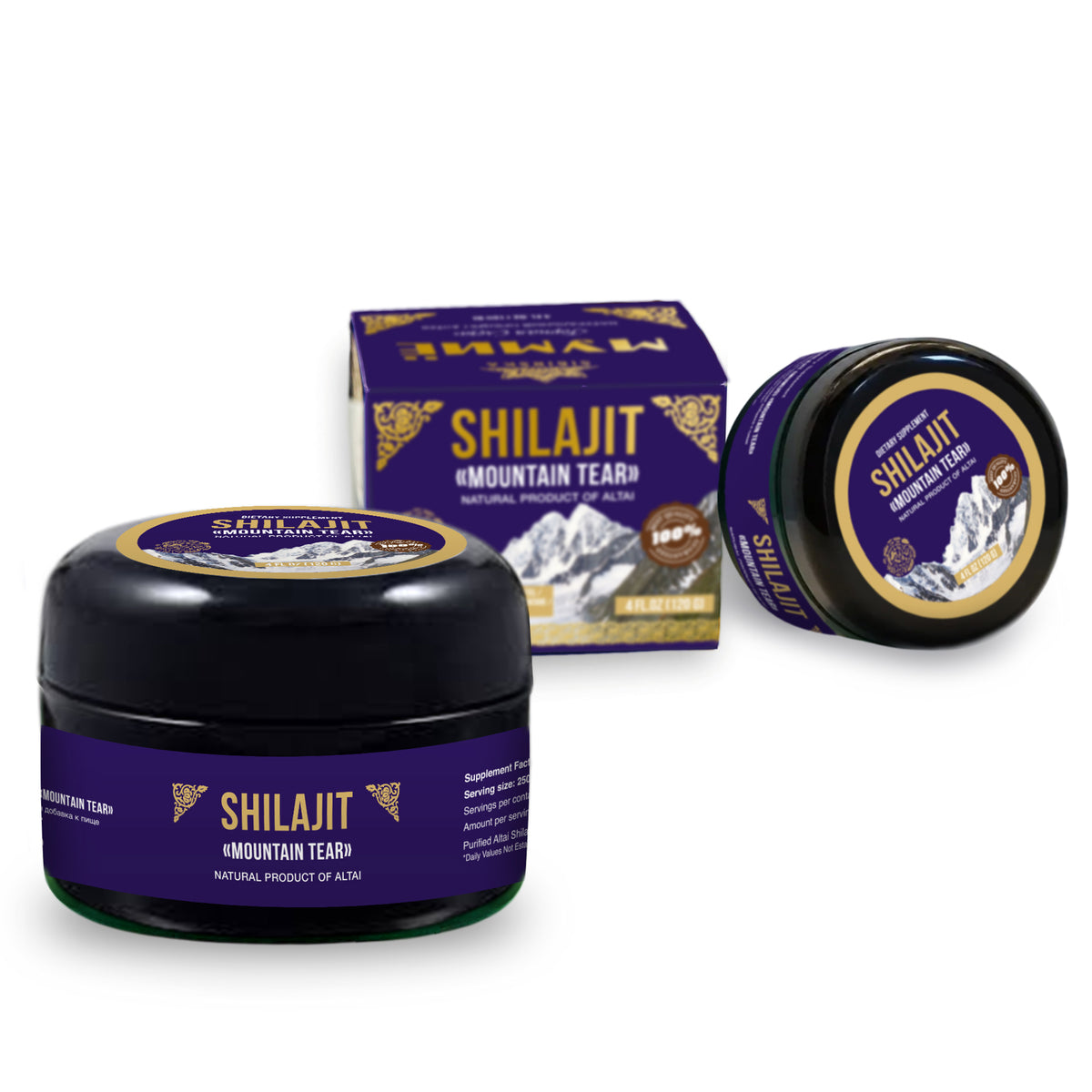 „Mountain Tear“ Altai Pure Premium Shilajit-Harz – 120 g natürliche Lebenskraft