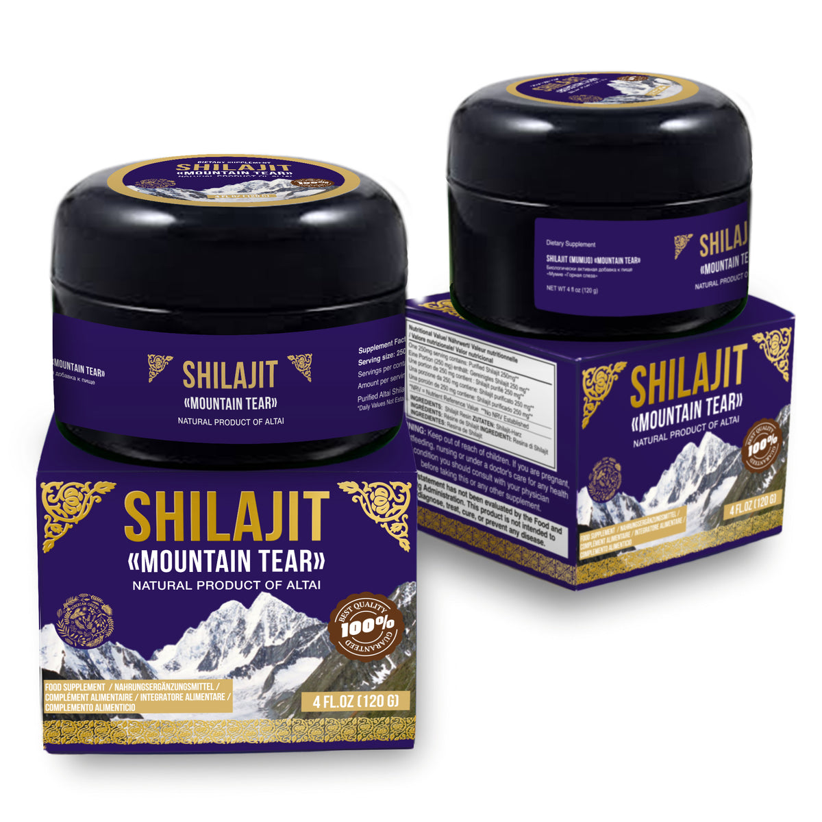 „Mountain Tear“ Altai Pure Premium Shilajit-Harz – 120 g natürliche Lebenskraft