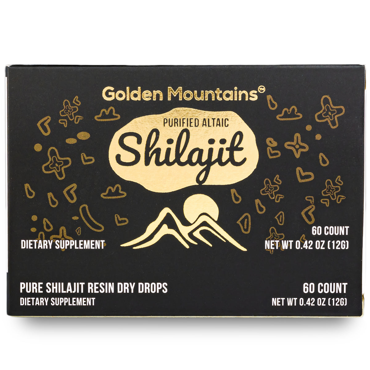 Golden Mountain Shilajit in gocce secche - Puro Siberiano Altaico - 60 x 200 mg