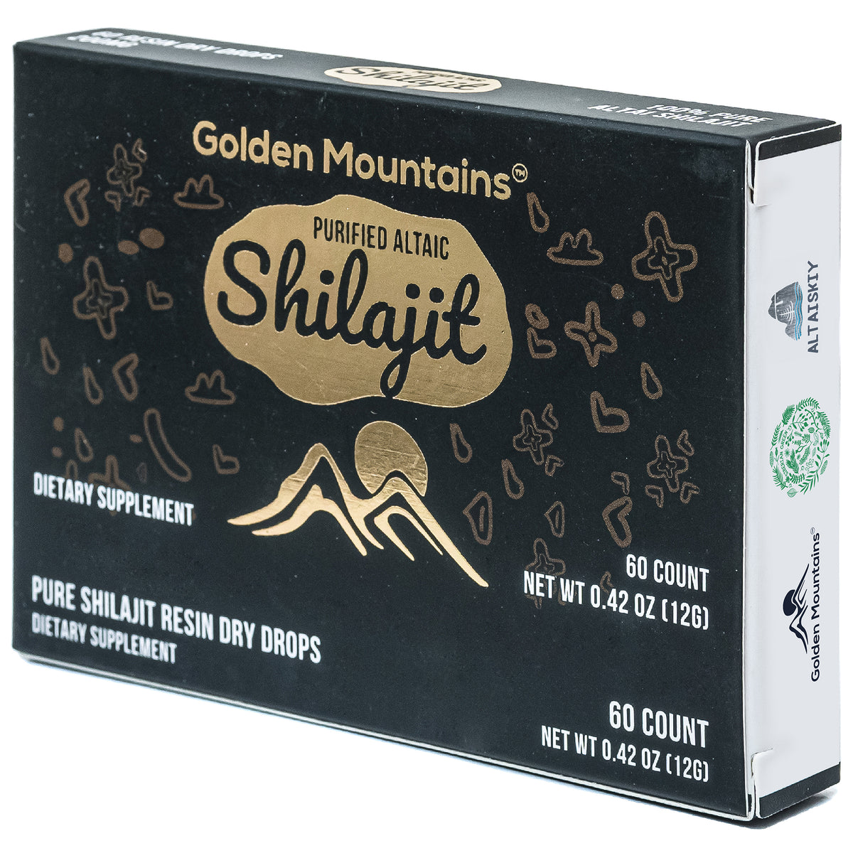 Golden Mountain Shilajit in gocce secche - Puro Siberiano Altaico - 60 x 200 mg