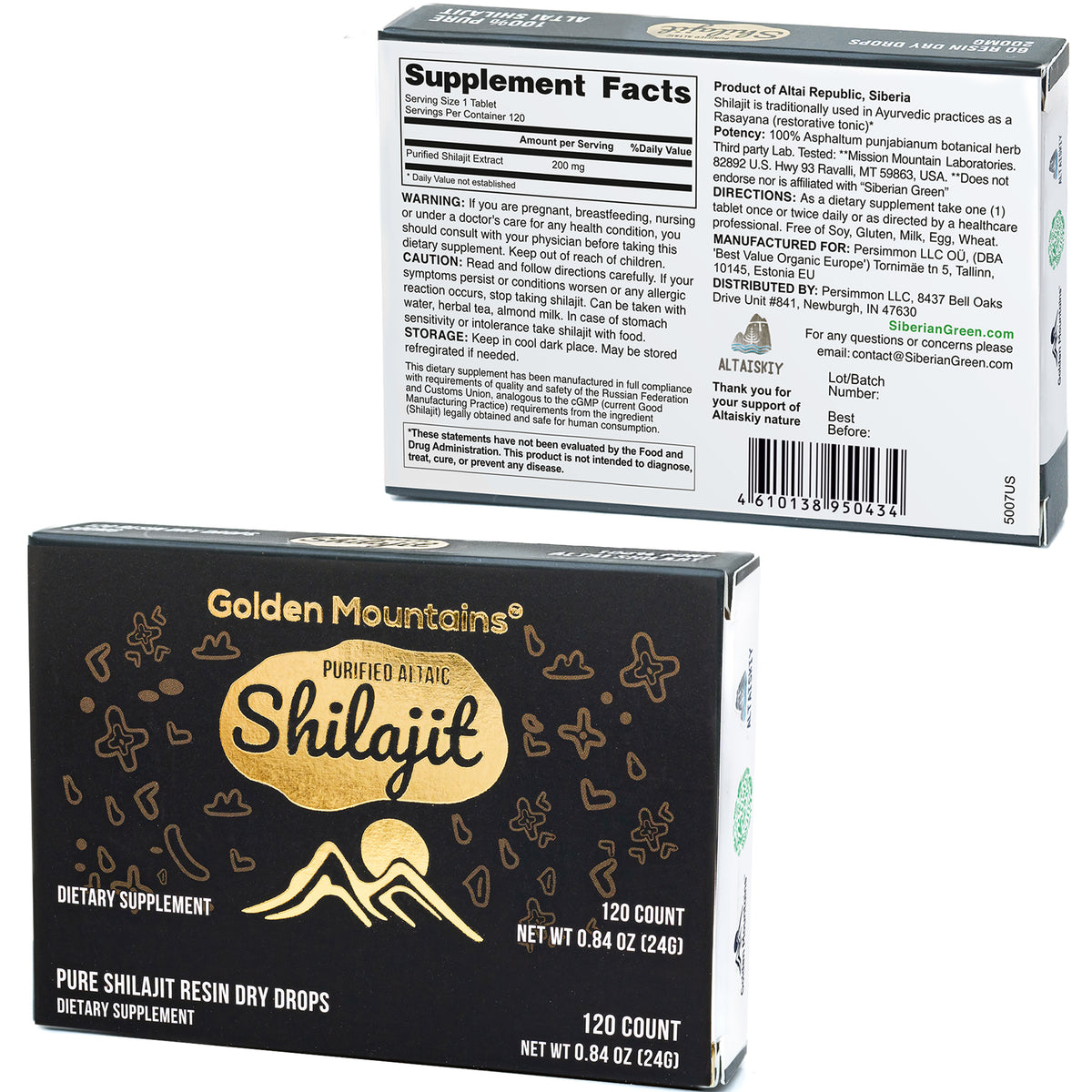 Shilajit 120 Trockentropfen - Best Altai 'Golden Mountains'