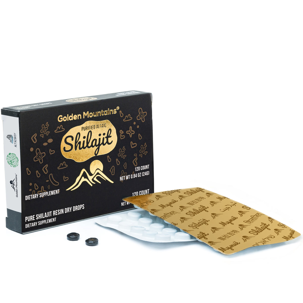 Shilajit 120 Trockentropfen - Best Altai 'Golden Mountains'