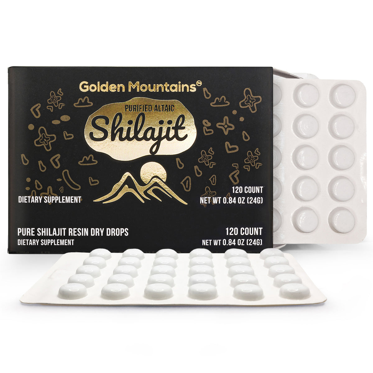 Shilajit 120 gocce secche - Il migliore Altai "Golden Mountains