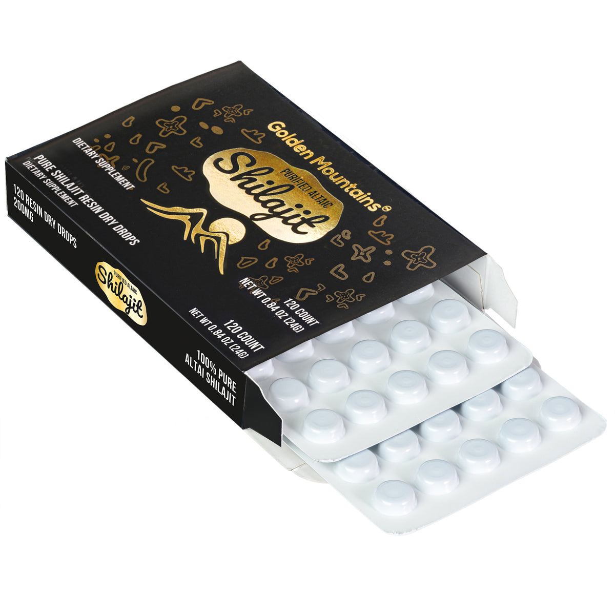 Shilajit 120 gocce secche - Il migliore Altai "Golden Mountains