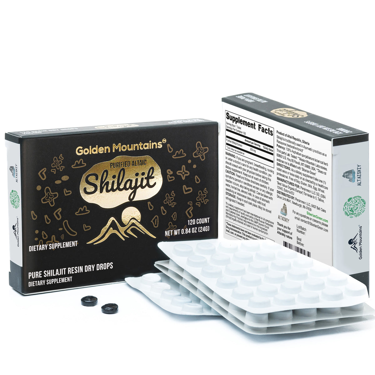 Shilajit 120 gocce secche - Il migliore Altai "Golden Mountains