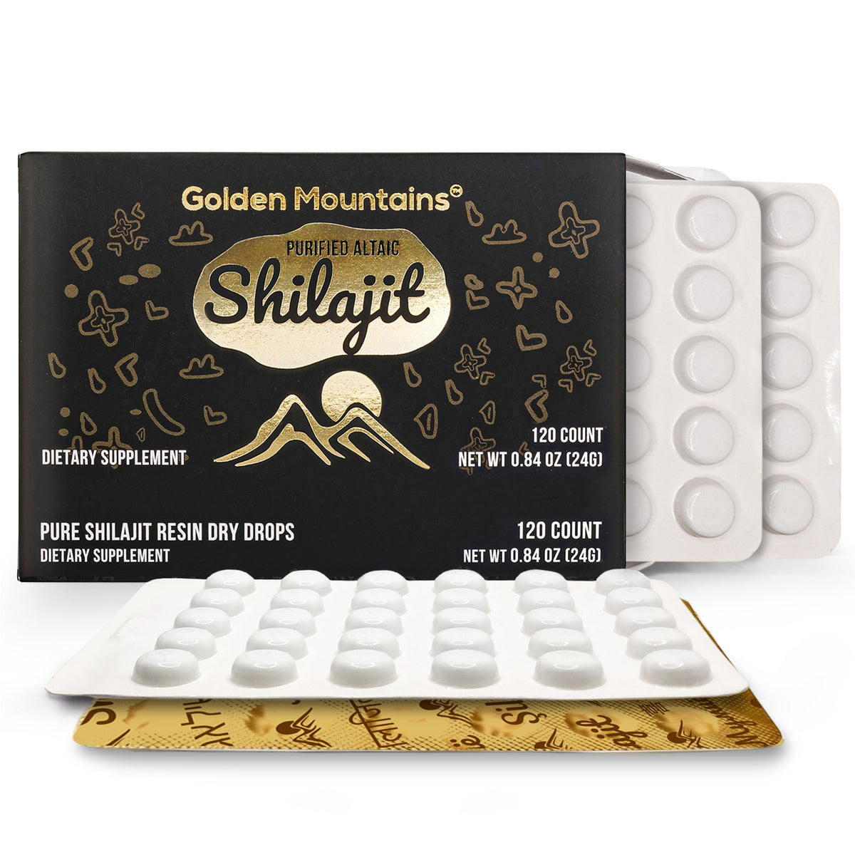 Shilajit 120 gouttes sèches - Best Altai 'Golden Mountains' (Montagnes dorées)