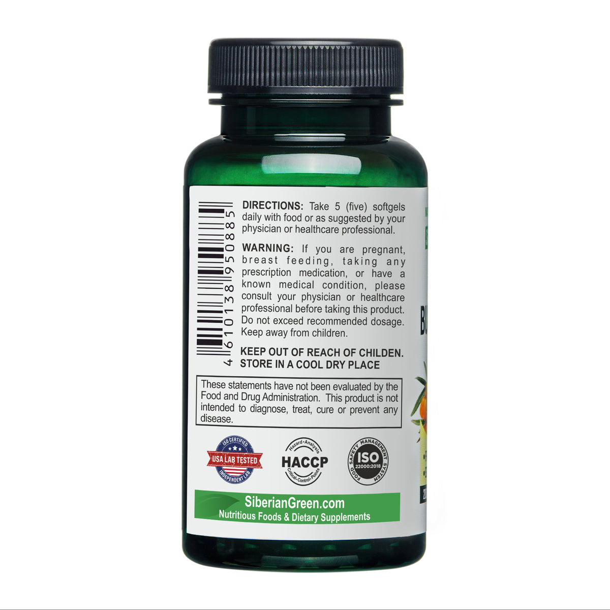 Siberian Sea Buckthorn Oil Capsules – 200 Cold-Pressed Softgels
