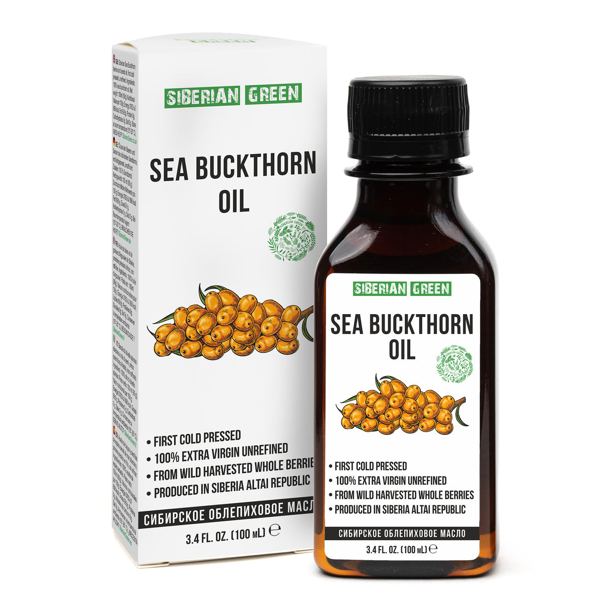 Siberian Sea Buckthorn Oil – Extra Virgin Cold Pressed (100ml)