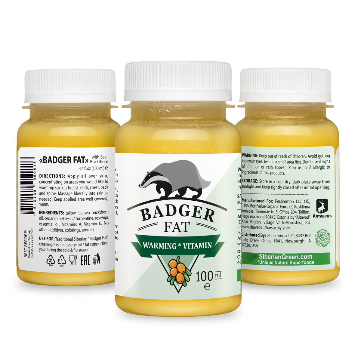 Badger Fat Cream with Sea Buckthorn & Pine Resin – 100ml