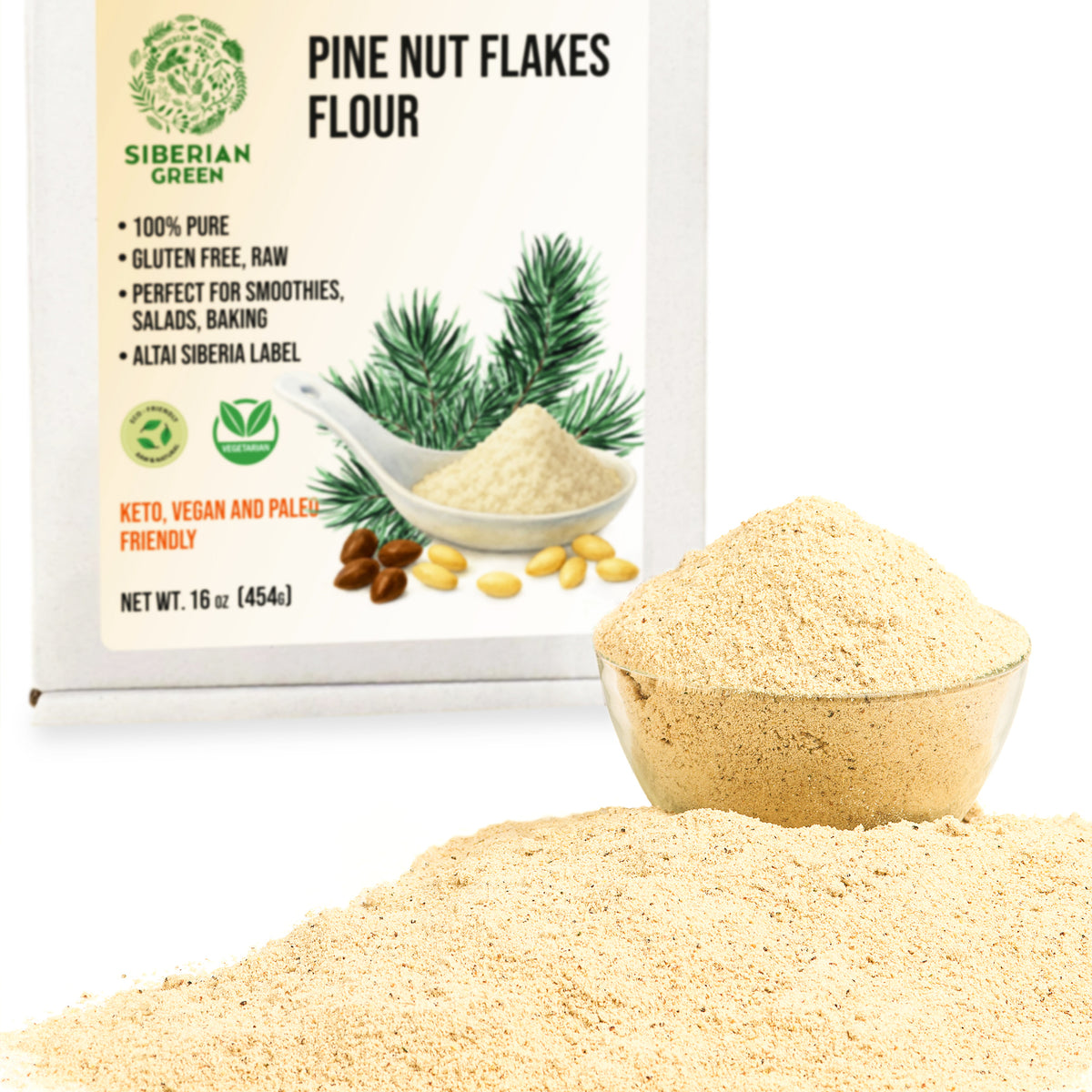 Siberian Pine Nut Powder – 454g | Organic Pine Nut Flour from Altai