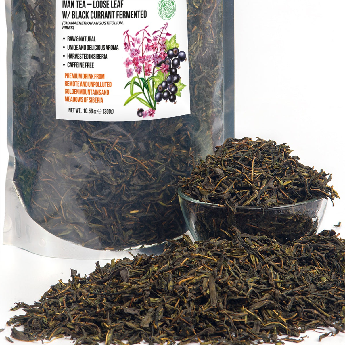 Siberian Green Ivan Tea – 300g (10.58 oz) | Premium Fermented Loose Leaf Ivan-Chai w/ Black Currant Leaves