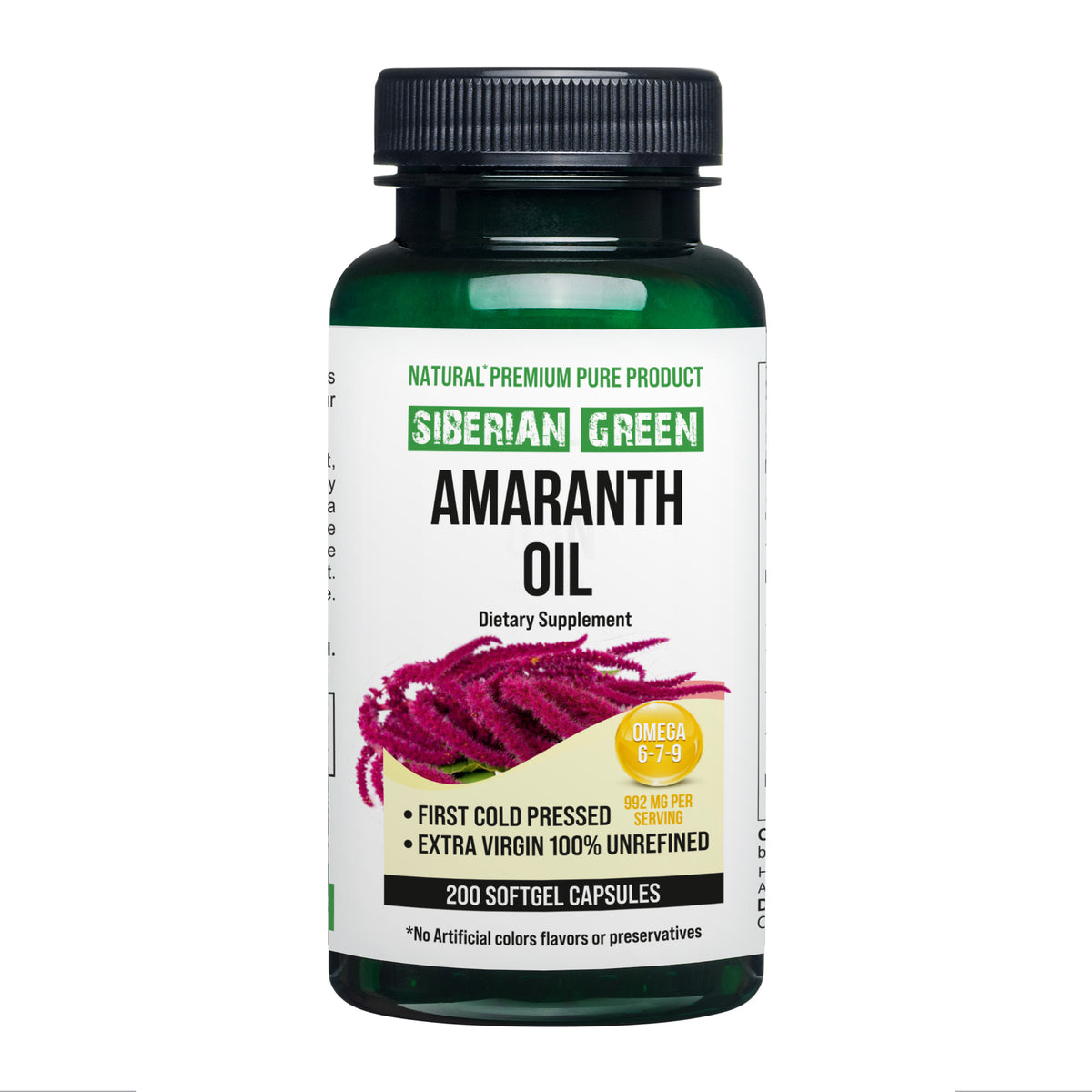 Organic Amaranth Seed Oil Capsules – 200 Softgels
