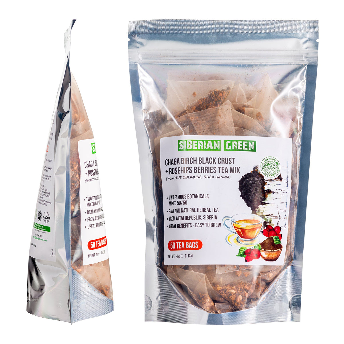 Organic Chaga and Rosehip tea – supports digestion and skin health