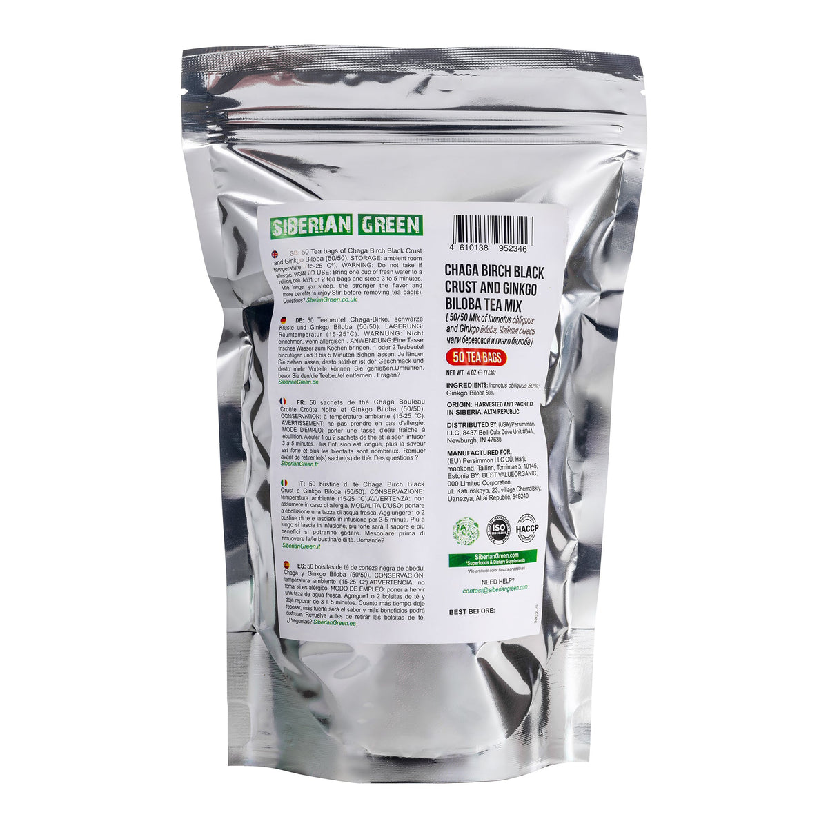 Brewing instructions for Ginkgo Biloba Tea with Chaga&quot;