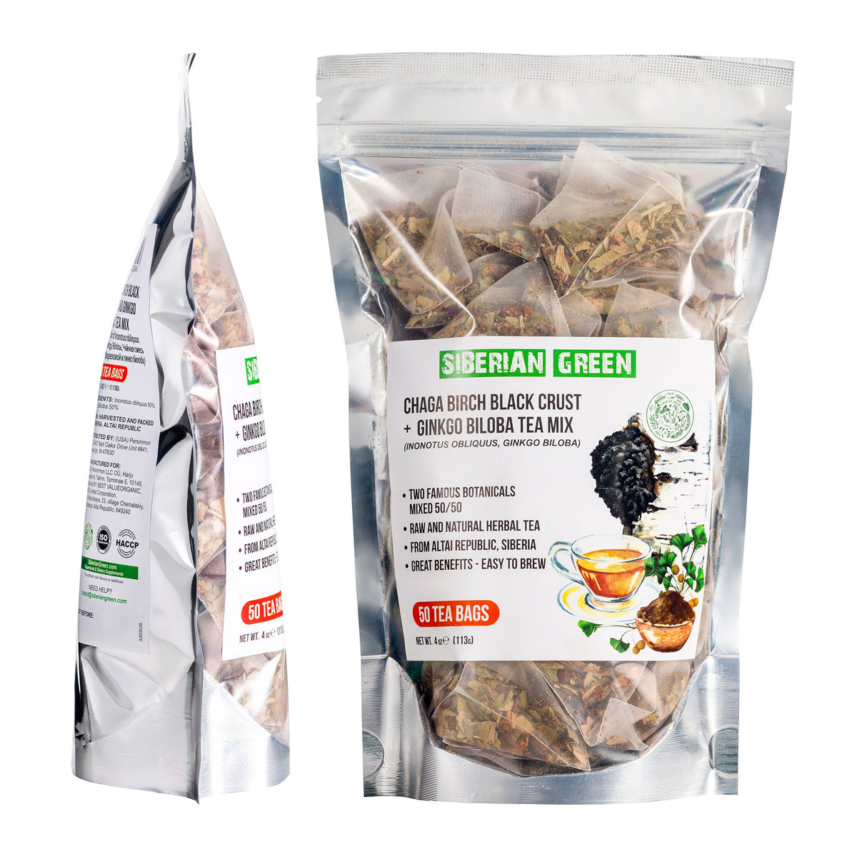 Siberian Green Ginkgo Biloba Tea with Chaga nutritional information