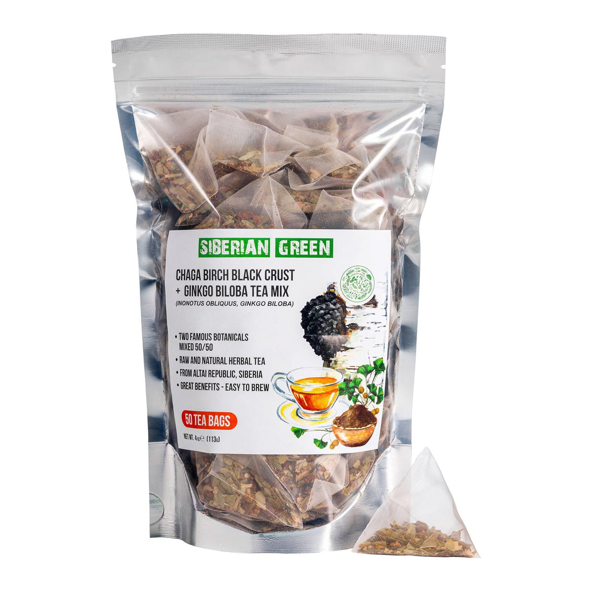 Dried Ginkgo Biloba leaves used in tea blend