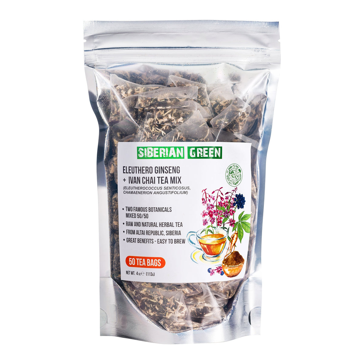 Antioxidant-rich Ivan Tea with Eleuthero Root for immune support
