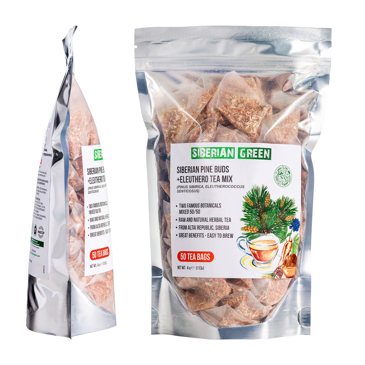 50 bag Siberian Eleuthero Root &amp; Pine Buds Tea 