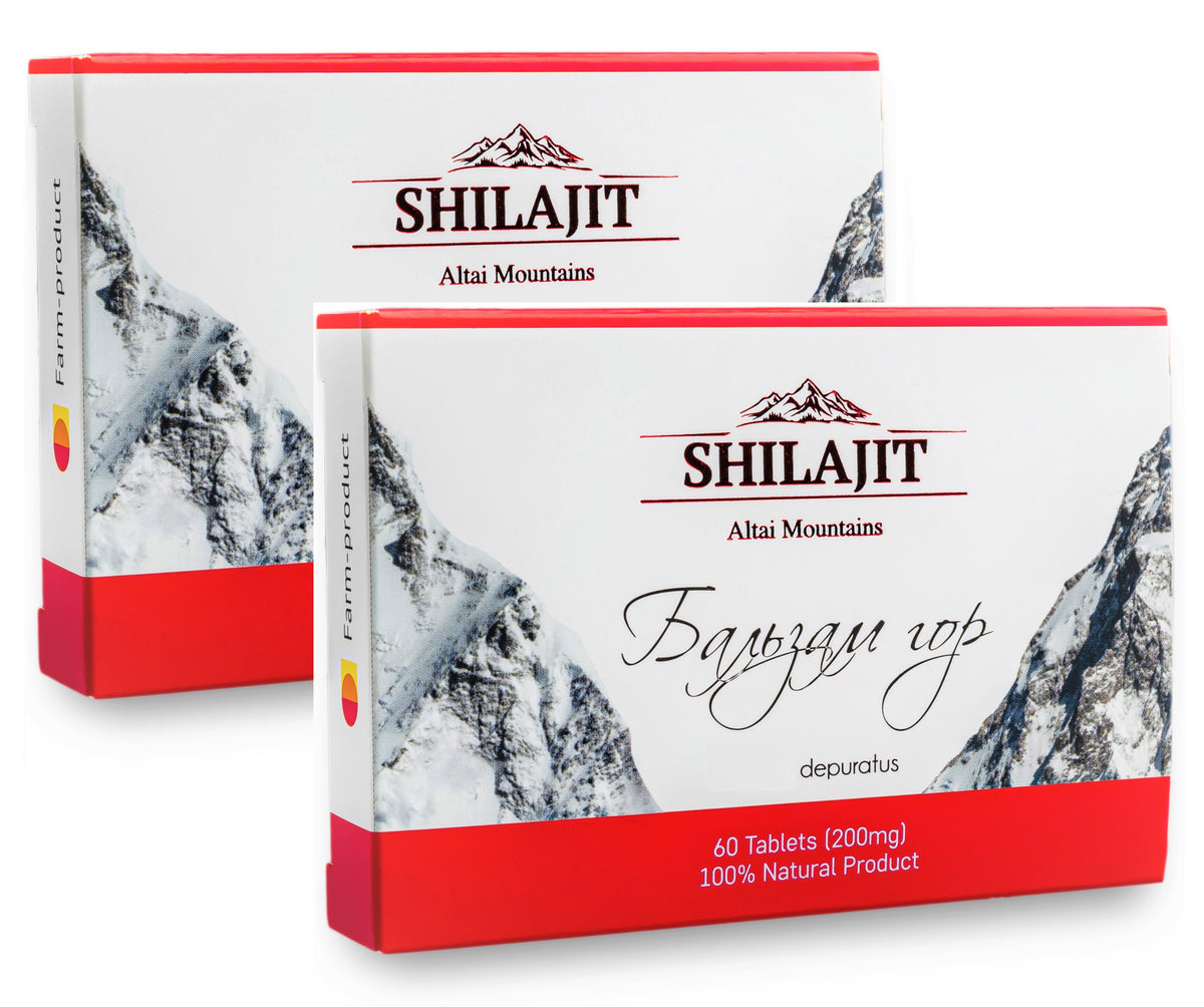 Mountain Balsam Pure Altai Shilajit Resin - 120 unità convenienti (2x60)