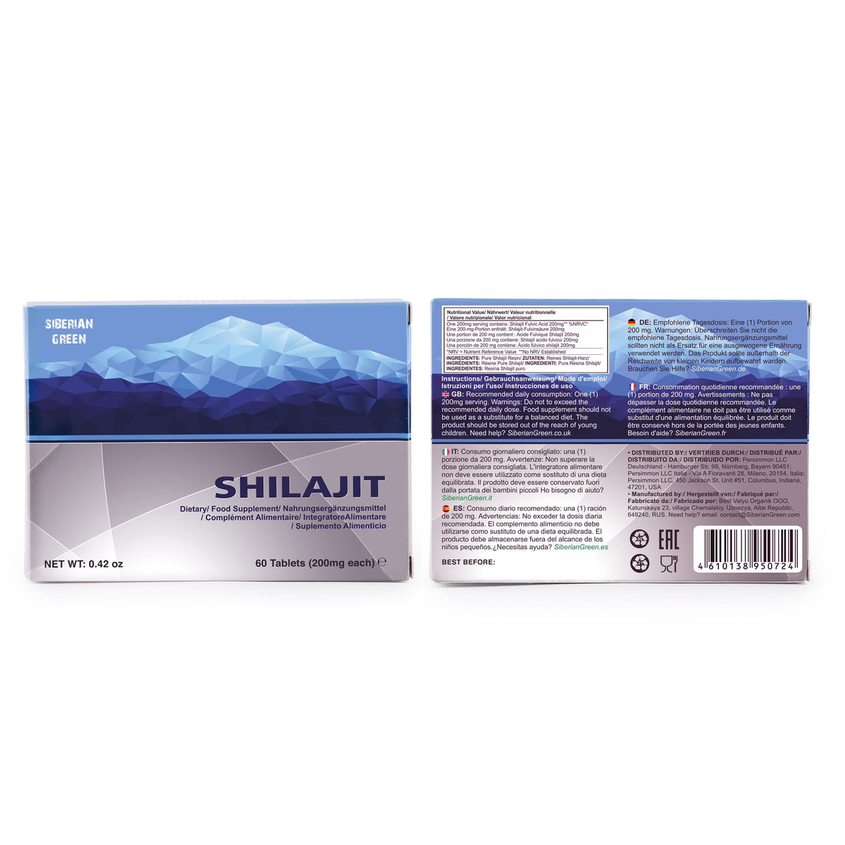 120 (2x60 Pack) Altaico Puro Shilajit Montañas Azules "MUMIJO" Mumio Mumiyo Resina