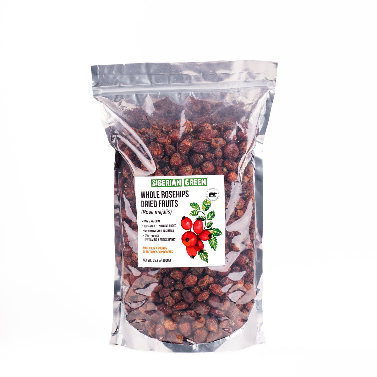 Siberian Dried Rose Hips Whole Seeds 1 kg Rosehips Herbal Tea Directly from Siberia Altai Mountains and Taiga